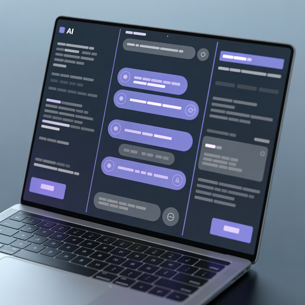 AI ajan arayüzü yakın plan görünümü