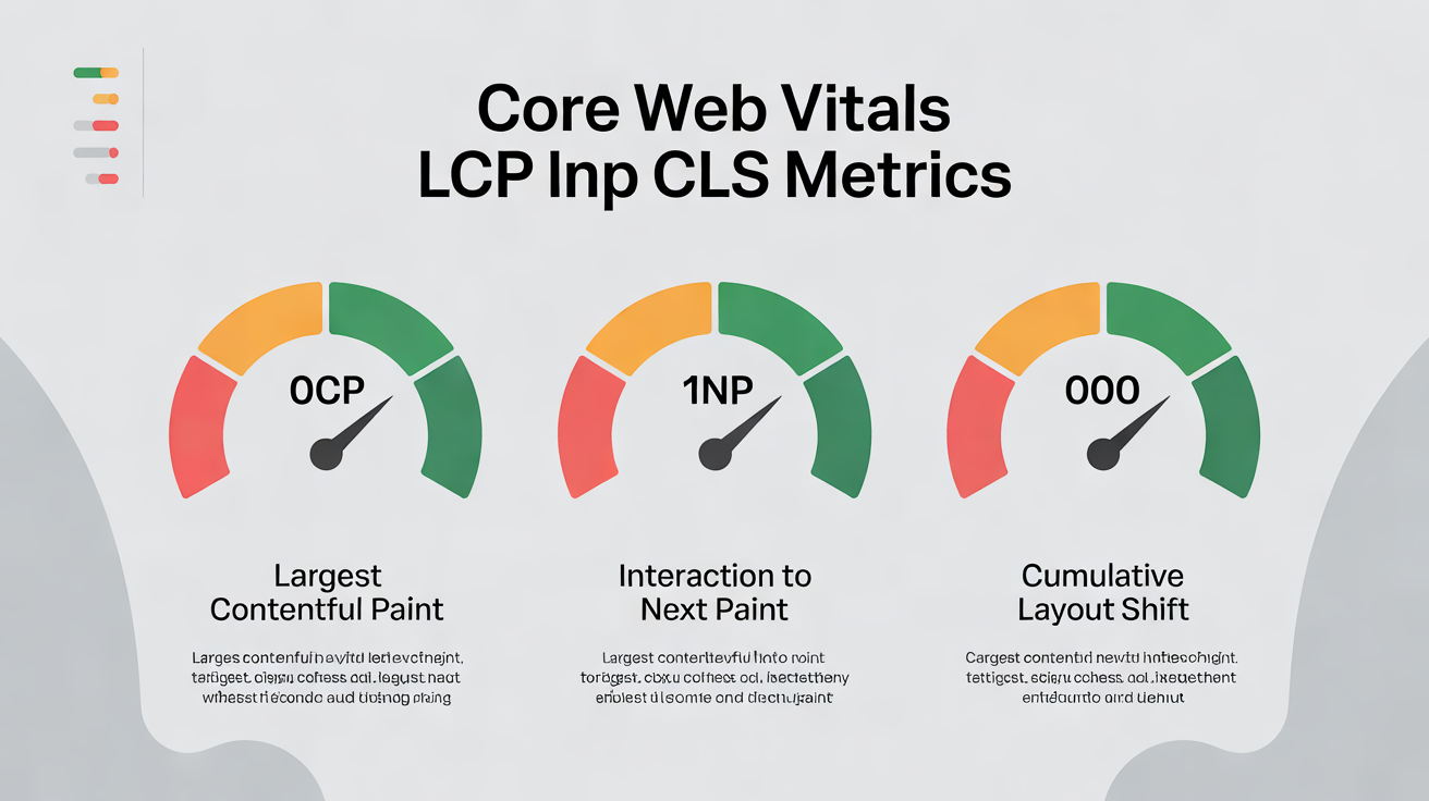 LCP, INP ve CLS metriklerinin görsel özeti