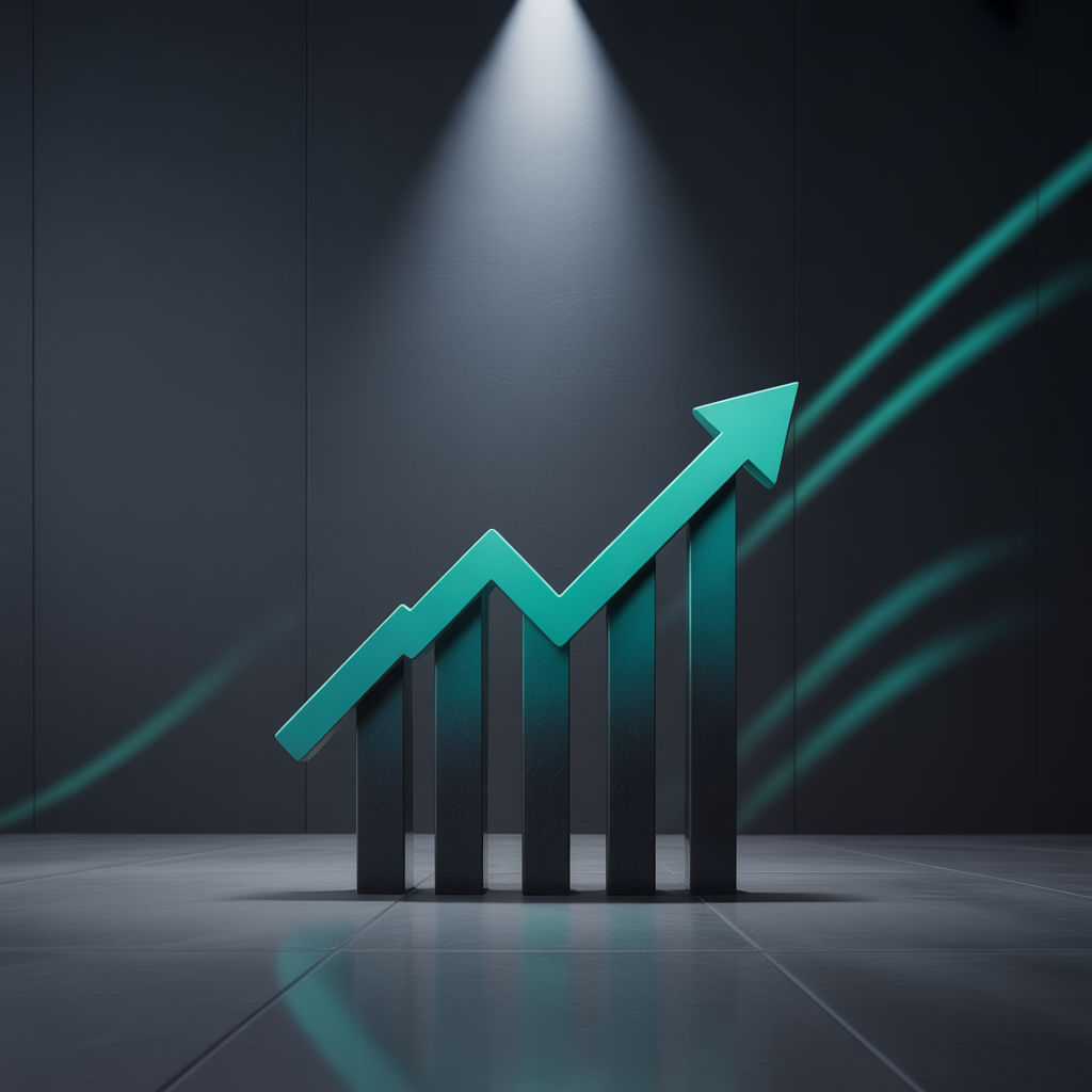 Reklam optimizasyonu sonrası yukarı yönlü büyüme grafiği