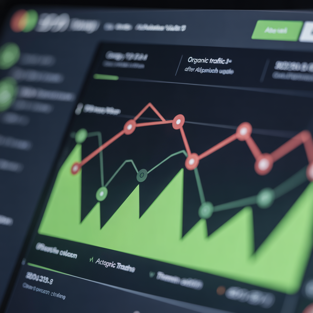 SEO trafik düşüşü analitik panosu