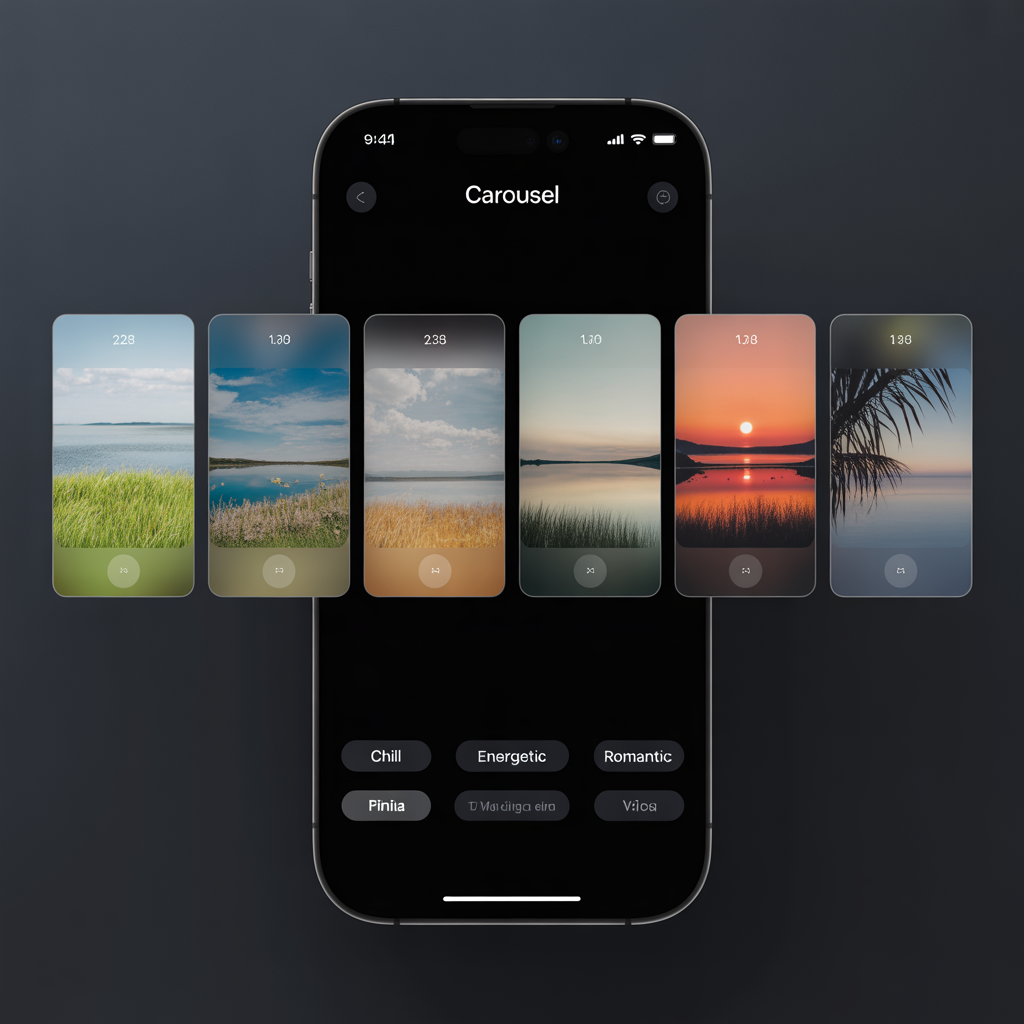 Instagram Edits Carousel Editör arayüzü