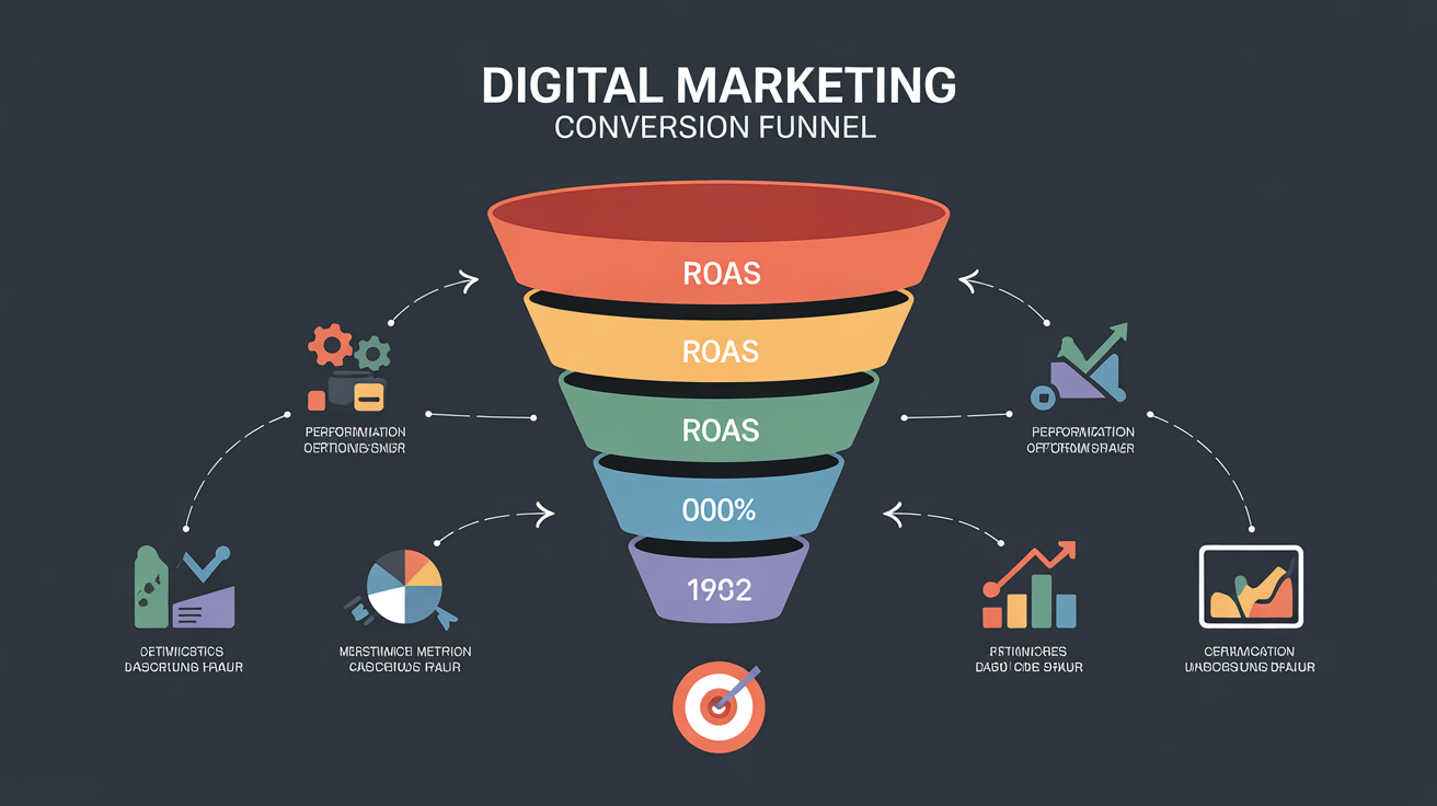 Performans pazarlamada dönüşüm hunisi ve ROAS optimizasyon akışı