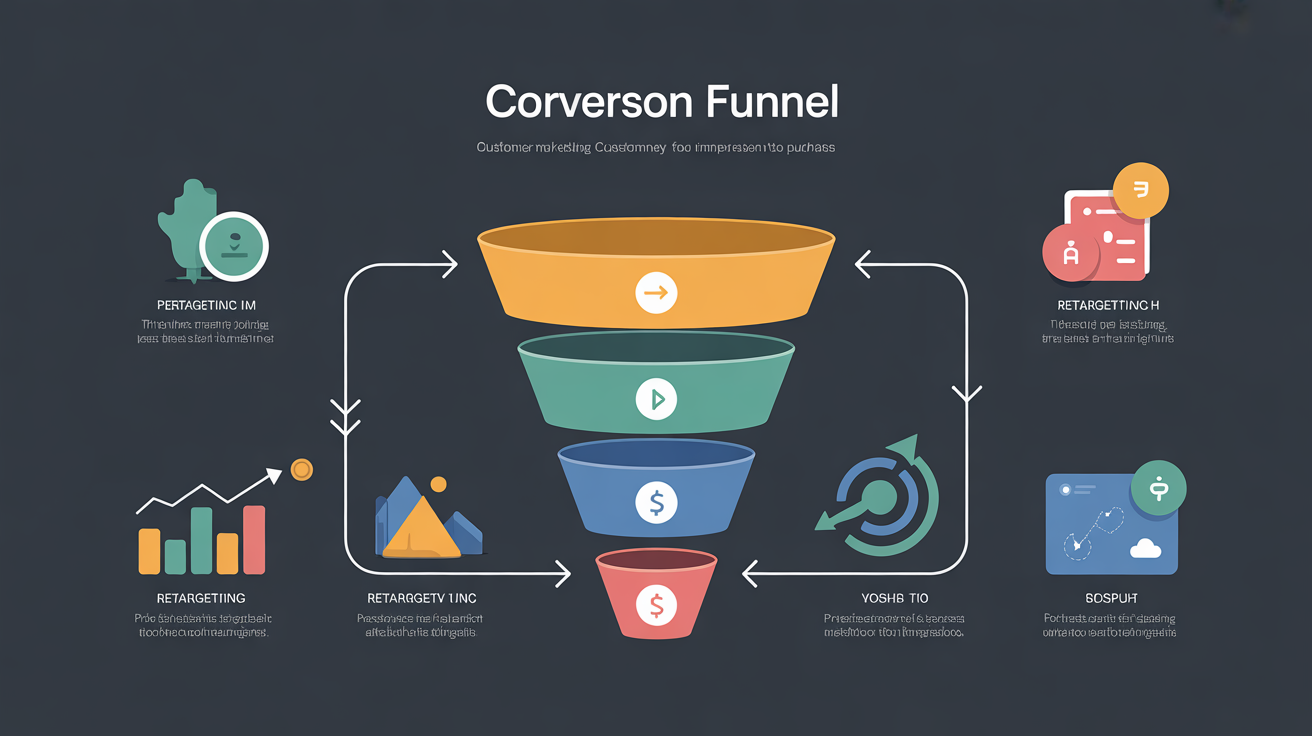 Performans pazarlama dönüşüm hunisi infografiği