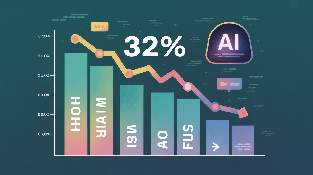 AI etiketli içeriklerin etkileşim metriklerindeki düşüş grafiği